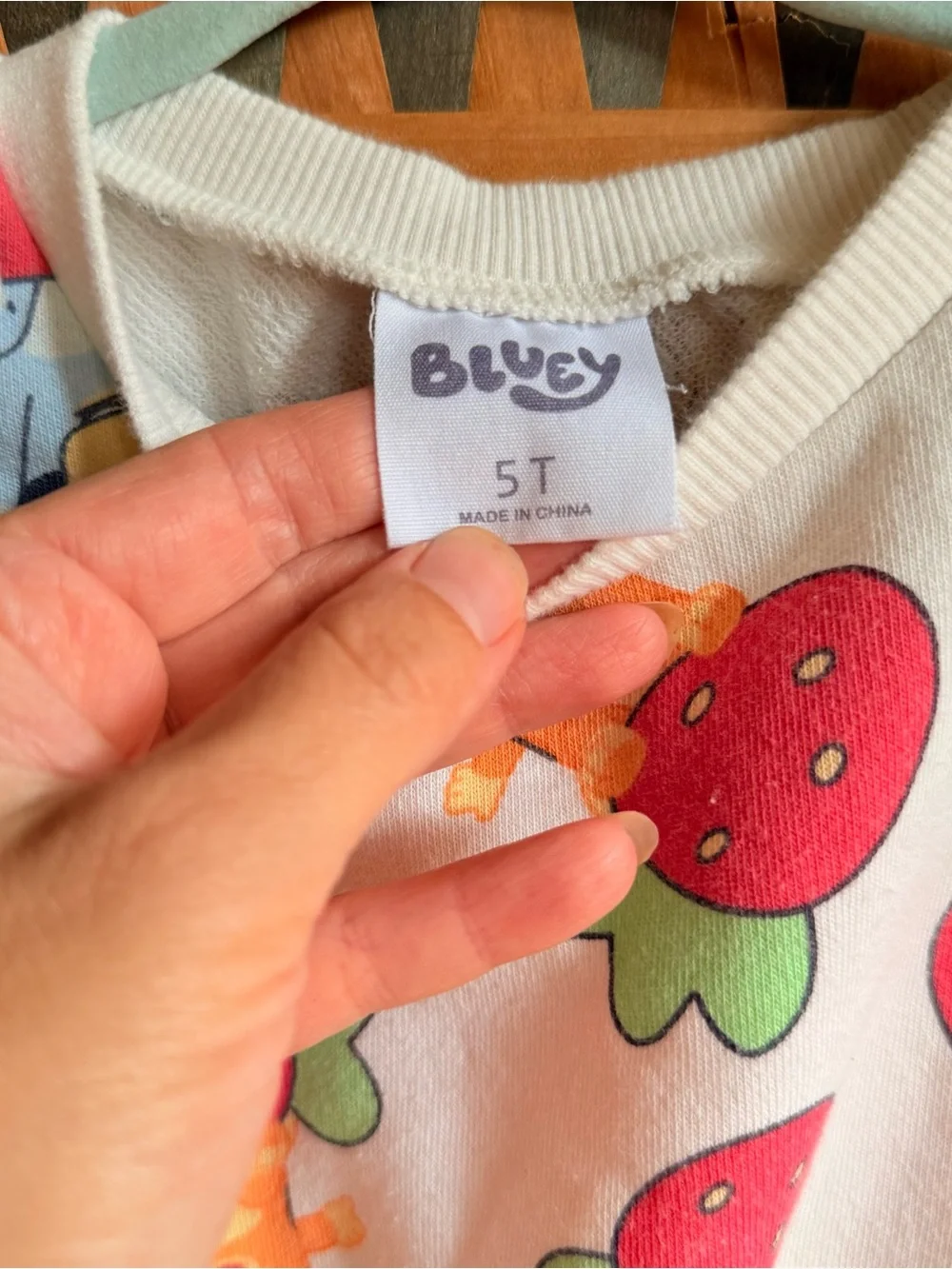 Bluey strawberry jersey skort and shirt set